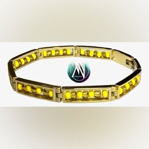 Stainless steel ilde de Oshun Bracelet (Czech Beads) yoruba religion africana